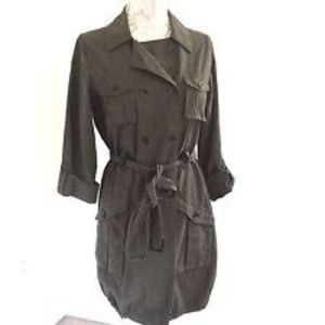 Dkny Jeans Womens Trench Jacket, Coat Top Belted